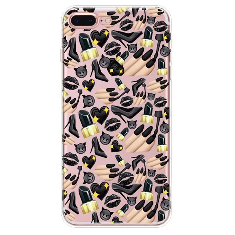 Сексуальные девушки мягкие tpu case for iphone 5 5s se 6 s 7 плюс макияж помада косметика