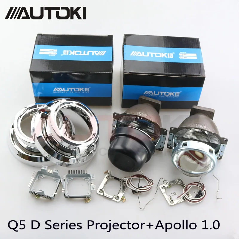 Автомобильный биксеноновый проектор Autoki 3 0 &quotKoito Q5 объектив + патрон Apollo 1 D1S D2H D2S