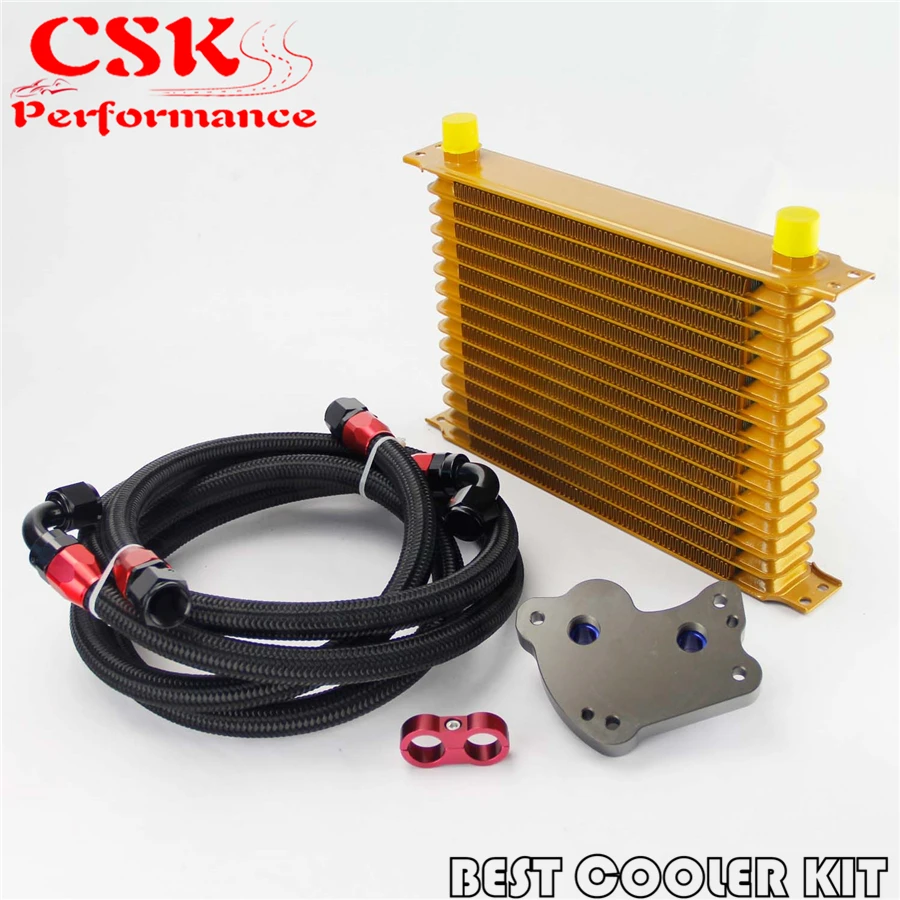 AN10 15 ряд Trust масляный кулер комплект Подходит для BMW Mini Cooper S R53 Supercharger Gold|oil cooler