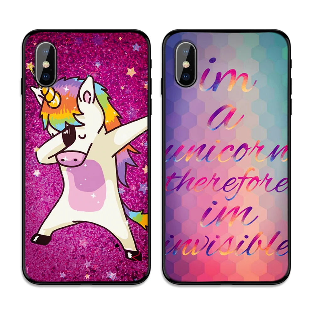 Мягкий чехол из ТПУ с радужным единорогом для Apple iPhone 6 6S 7 8 Plus 5 5S SE X XS MAX XR