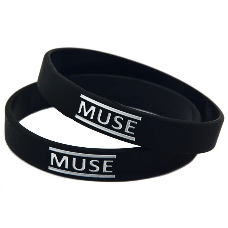 Силиконовый браслет Muse 1 шт. ширина 1/2 дюйма черный для музыкальных