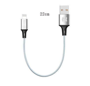 NOHON 2 в 1 USB кабель Micro 8Pin USB быстрая зарядка кабели для iPhone 8X7 6 6S Plus iPad iPod samsung Nokia нейлоновый провод - Цвет: 22cm Silver