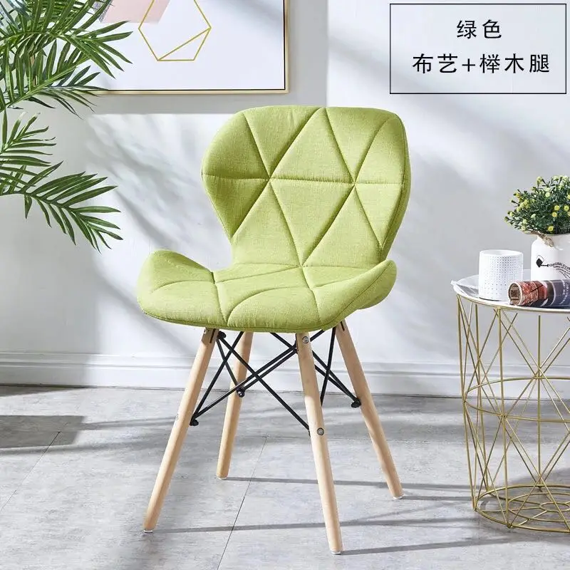 GREEN FABRIC U-BEST современный Ems PP пластиковый обеденный Eme стул с деревянные ножки, ресторан пластиковый обеденный стул для kinig комнаты - Цвет: GREEN FABRIC