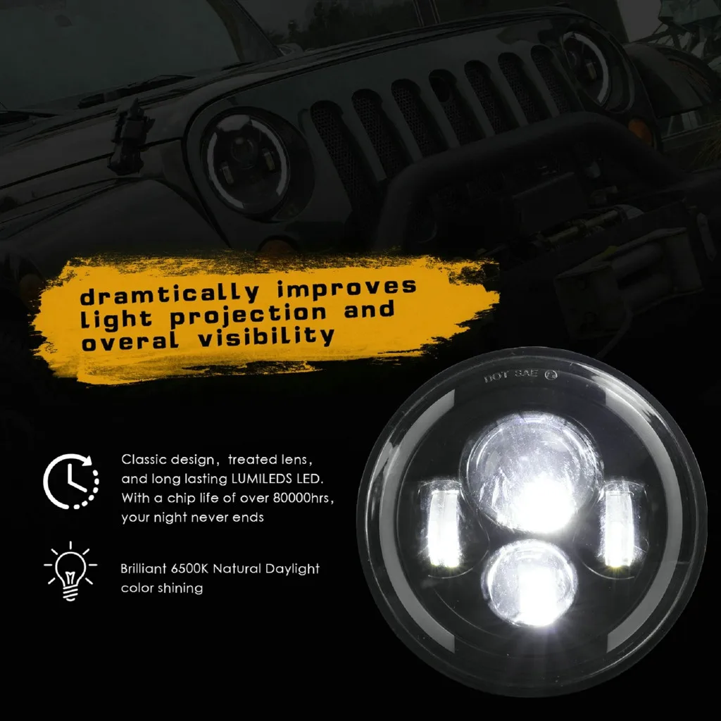 Круглый 150 Вт Полный Автомобильный светодиодный фары Hi/Lo 97-18 для JEEP JK TJ LJ Wrangler 7 дюймов bombillas h7 светодиодный ампула светодиодный moto psx24w светодиодный h1