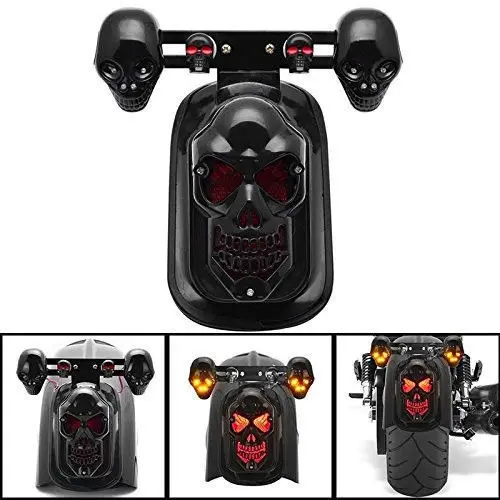 Tricks Мотоцикл Череп указатель поворота светильник задний тормоз для Harley Sportster Dyna