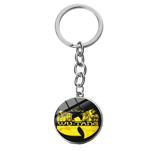 SONGDA буквенный принт WU TANG CLAN Logo брелок модный Wu Tang хип-хоп группа стеклянный купольный кулон брелок для любителей музыки Ювелирные изделия Подарки - Цвет: Style 25