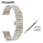 Ремешок для часов из нержавеющей стали 18 мм 20 мм 22 мм для мужчин и женщин Hamilton, ремешок с пряжкой-бабочкой, браслет на запястье, черный, розовое золото, серебро