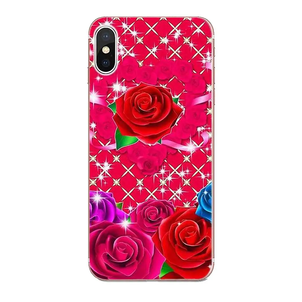 Красная бабочка на белых розах цветок для Apple iPhone X XS Max XR 4 4S 5 5C 5S SE 6 6S 7 8 Plus брокколи