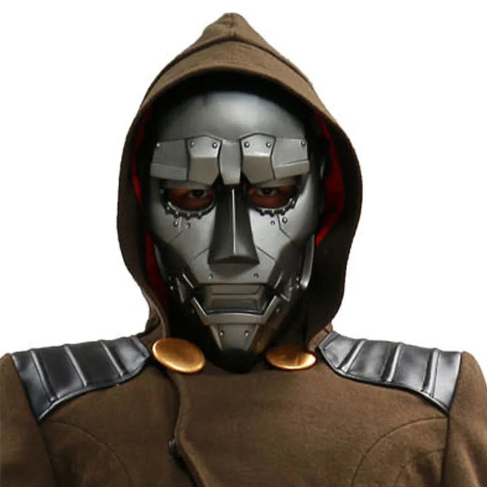 Fantastic Four Dr Doom маска на все лицо фильм косплей костюм реквизит серый ПВХ маски