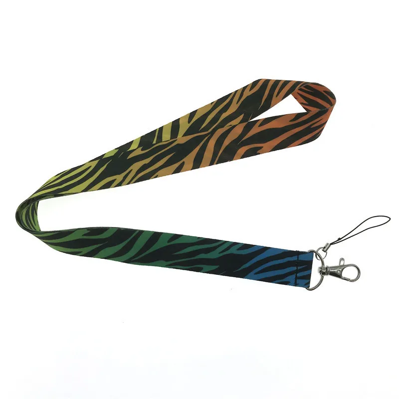 YUJUSER 5 Colors Zebra Striped Pattern Neck Strap Lanyards for Keys ID Card Gym Mobile Phone Straps USB Badge Holder Lanyard | Мобильные