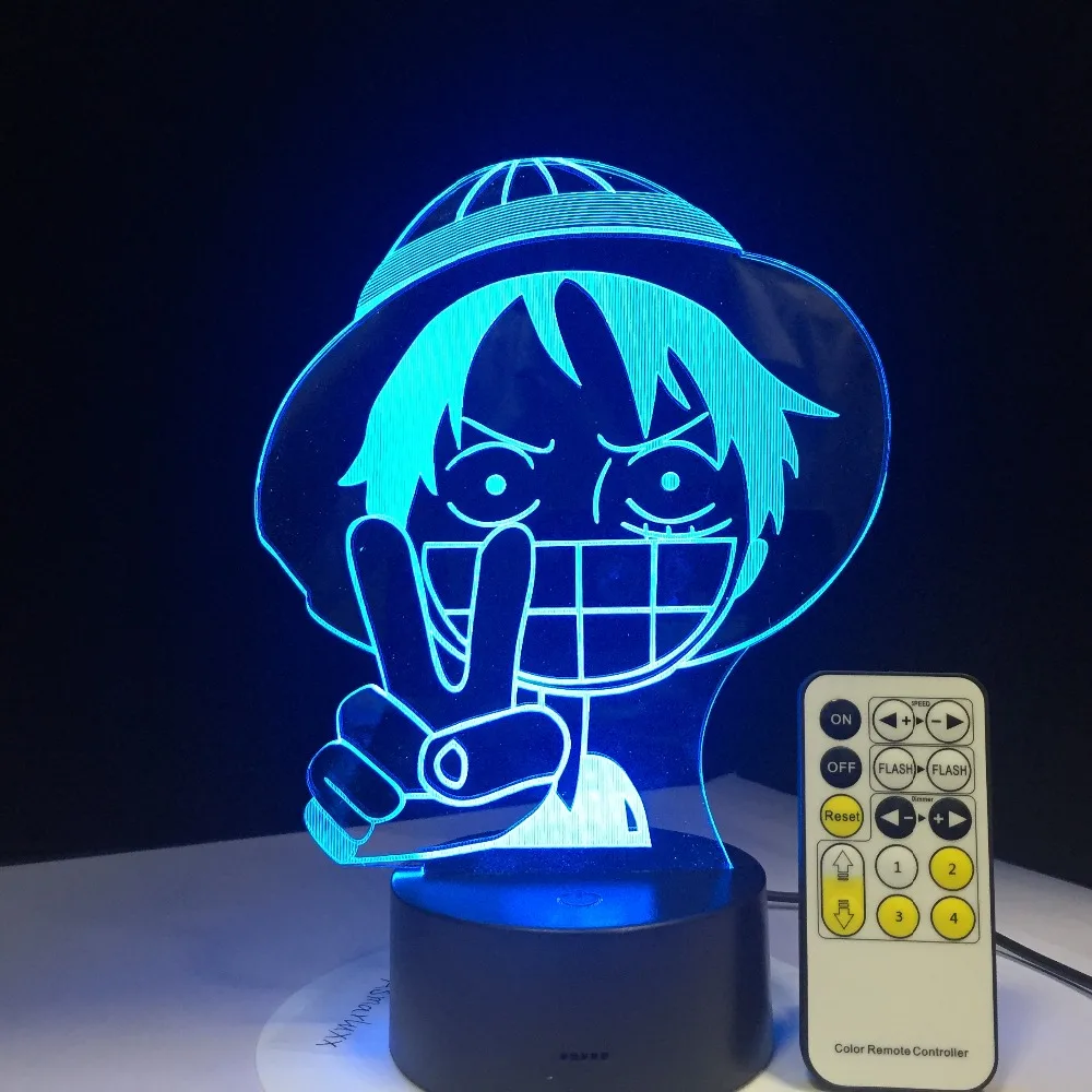 Обезьянка д. Luffy 3D светодиодный сенсорный переключатель ночной Светильник