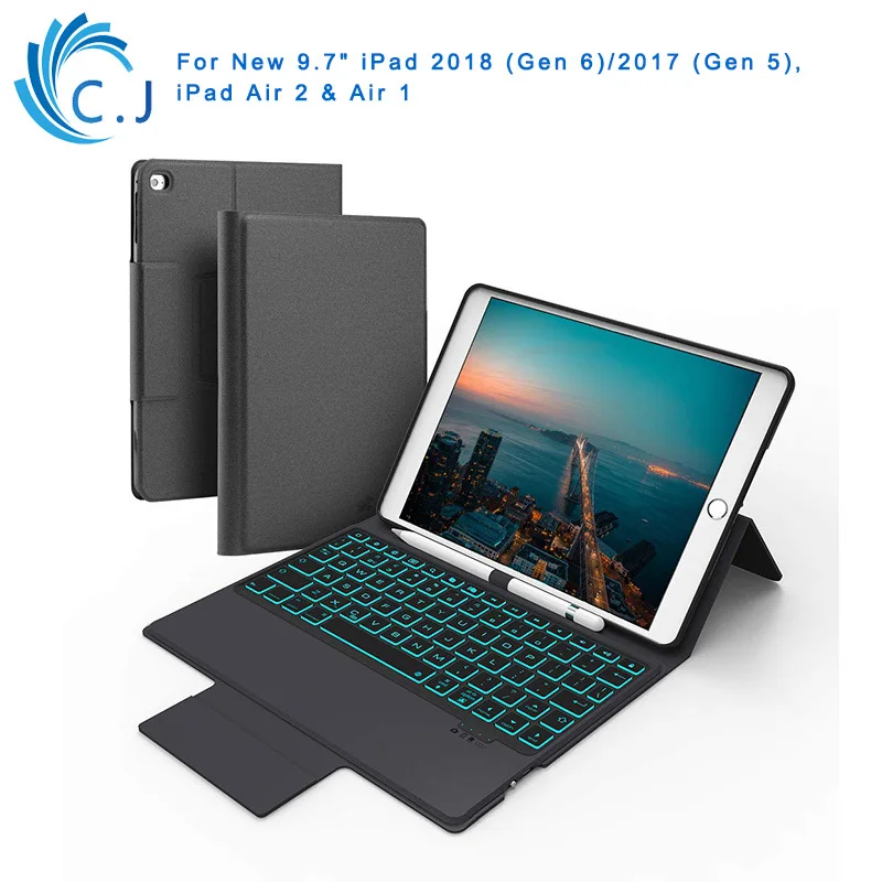 Чехол для клавиатуры с подсветкой Ipad Pro 9 7 Air 2 и 1 держатель карандашей чехол