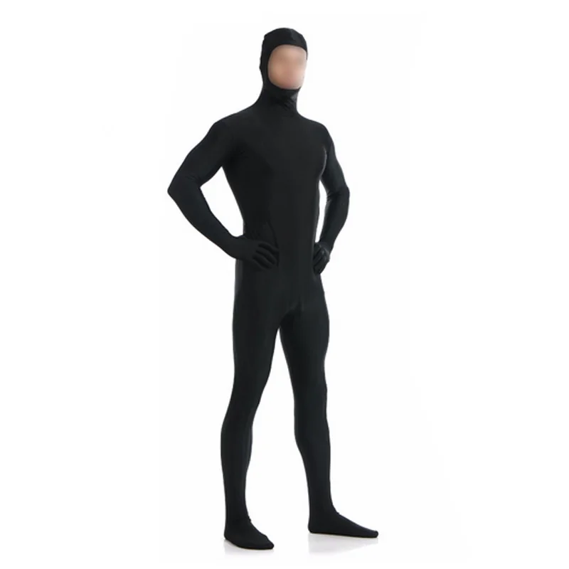 Ensnovo унисекс Zentai костюм для мужчин взрослый с открытым лицом всего тела спандекс