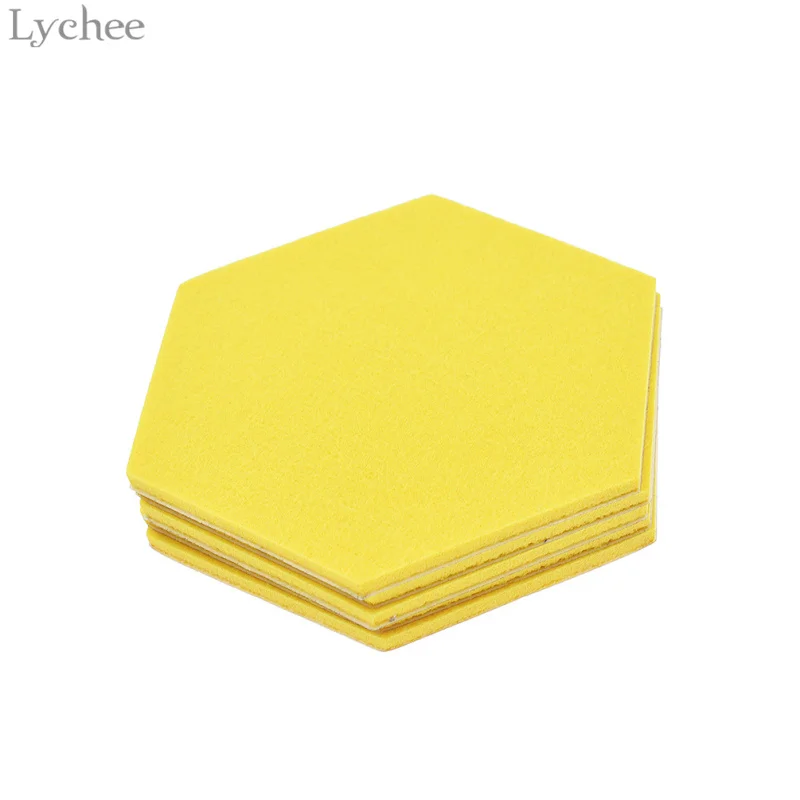 Lychee 4 пар/компл. шестигранные войлочные цветные настенные наклейки милый