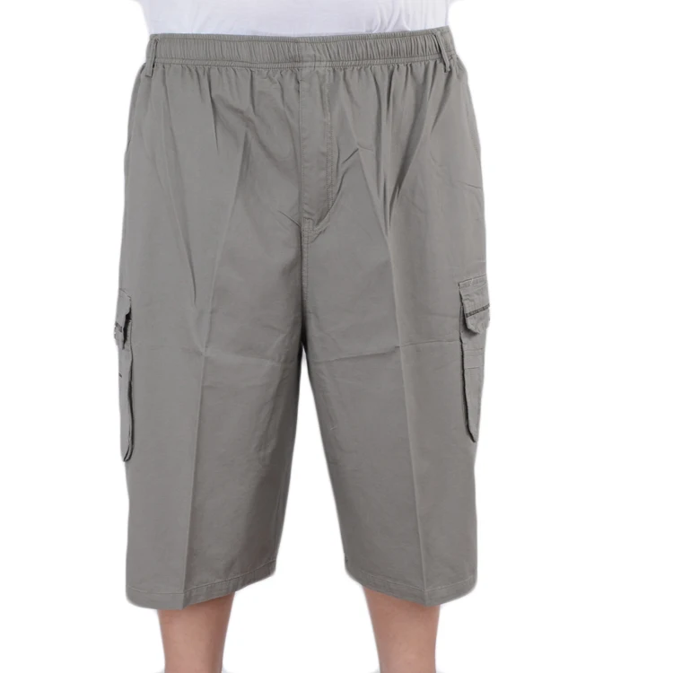 

HOT2018 Outdoor Men's cotton summer middle-aged old people's congress cargo Jogging loose waist deep fat shorts plus size 4XL