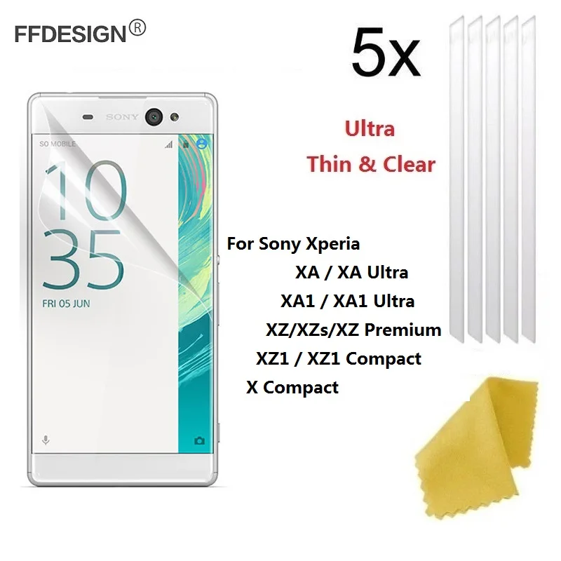 5x Защитная пленка для ЖК-экрана с защитой от царапин Sony Xperia XZ Премиум XZS X XZ1 Compact XA