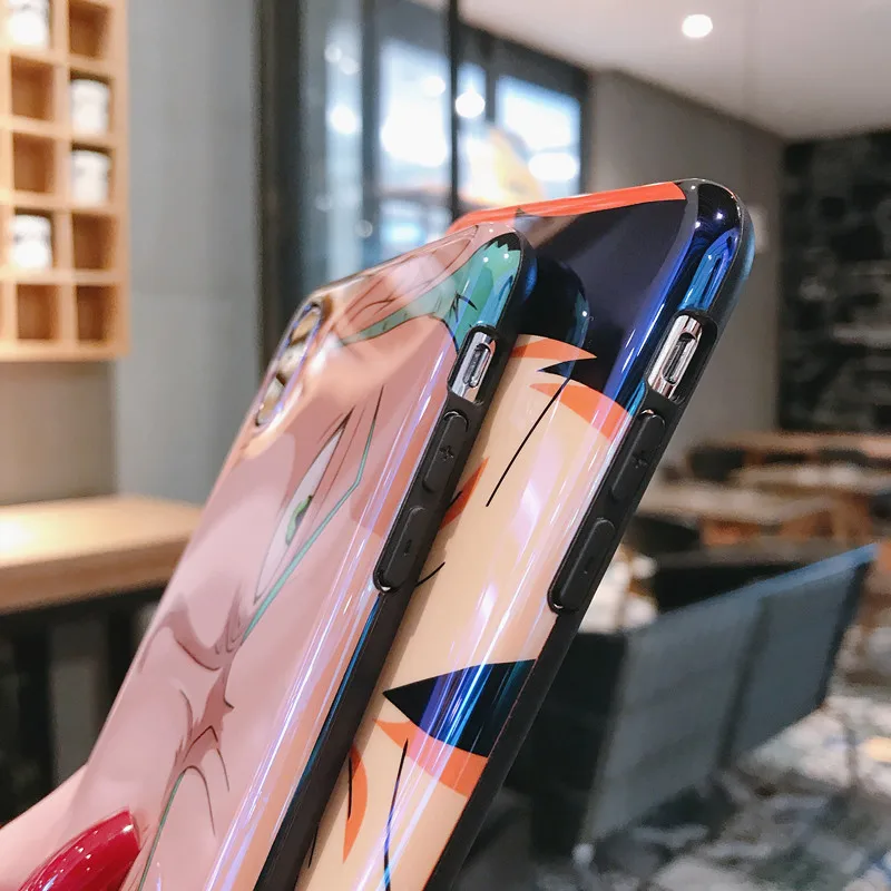 

Japan Anime One Piece Luffy Sauron Case For iphone 12 11 X Xs Max Xr 8 7 6s Plus Luxury Cartoon Blue light Soft Silicon Cover