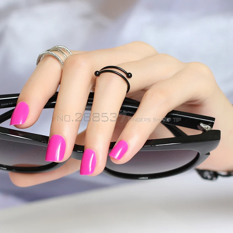 Яркие однотонные накладные ногти 24 шт. сексуальные розово красные конфеты