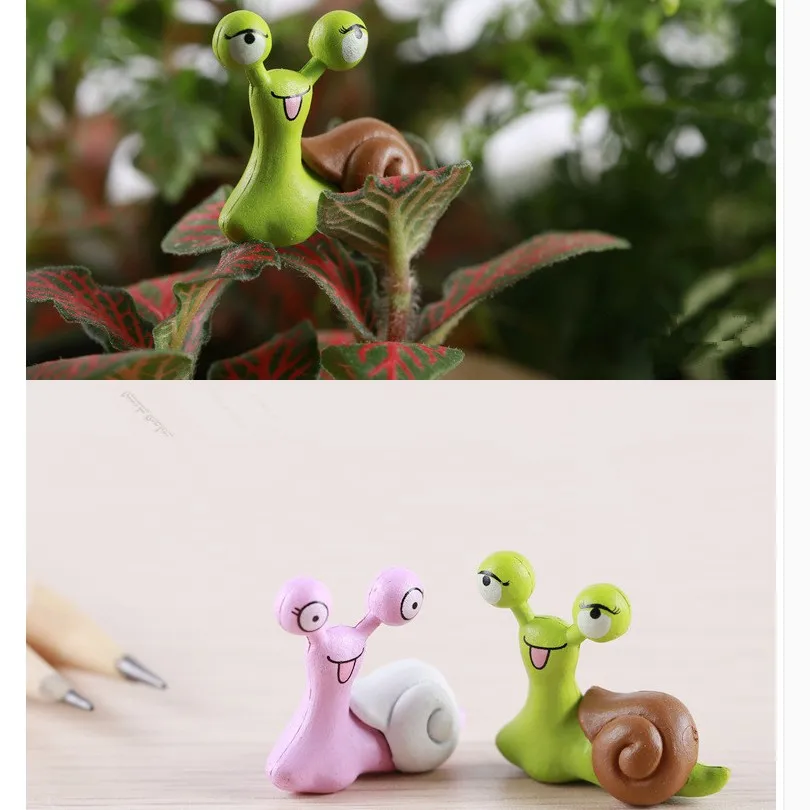 10pieces Funny Big Eyes Snail Ornaments Flowerpot Plants Cute Realistic Micro Landscape Small Home Office Decoration | Дом и сад