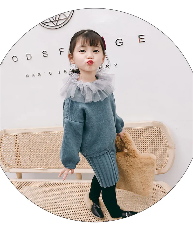 LILIGIRL/комплект вязаной одежды высокого качества для девочек, г. Новая Детская куртка из водного бархата кашемировое платье для детей, осенний костюм из 2 предметов