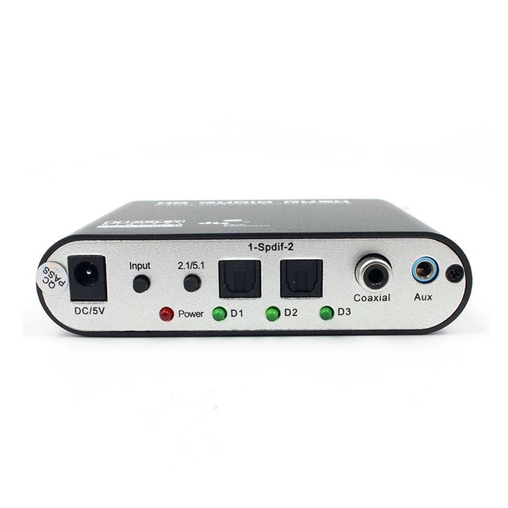 Преобразователь Оптический SPDIF 3,5 AUX коаксиальный цифро-аналоговый 6 RCA HD Audio Rush 5,1 декодер AC3 DTS Dolby стерео усилитель