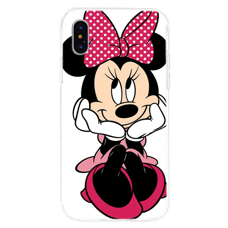 Модный чехол для iPhone X XS XR с Микки и Минни Маус мягкий ТПУ мобильного телефона iphone 6