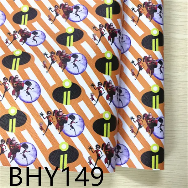 BHY149 1 шт/7,6*12 дюймов мультфильм печати кожа viny ткань BHY149 - Цвет: BHY149
