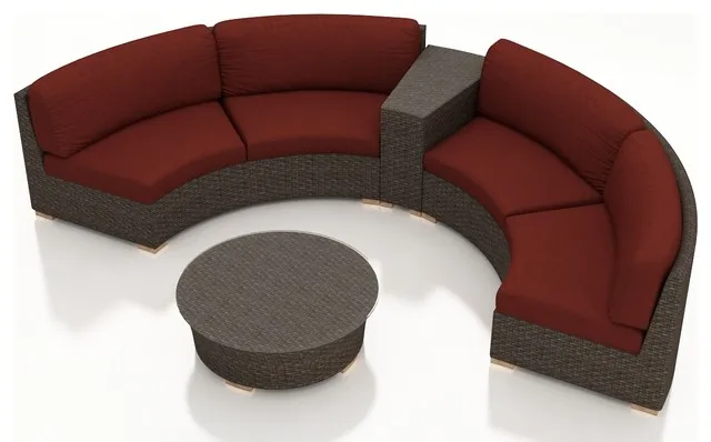 Садовая мебель открытый ротанговый Патио 4 шт Круглый секционный набор | Мебель