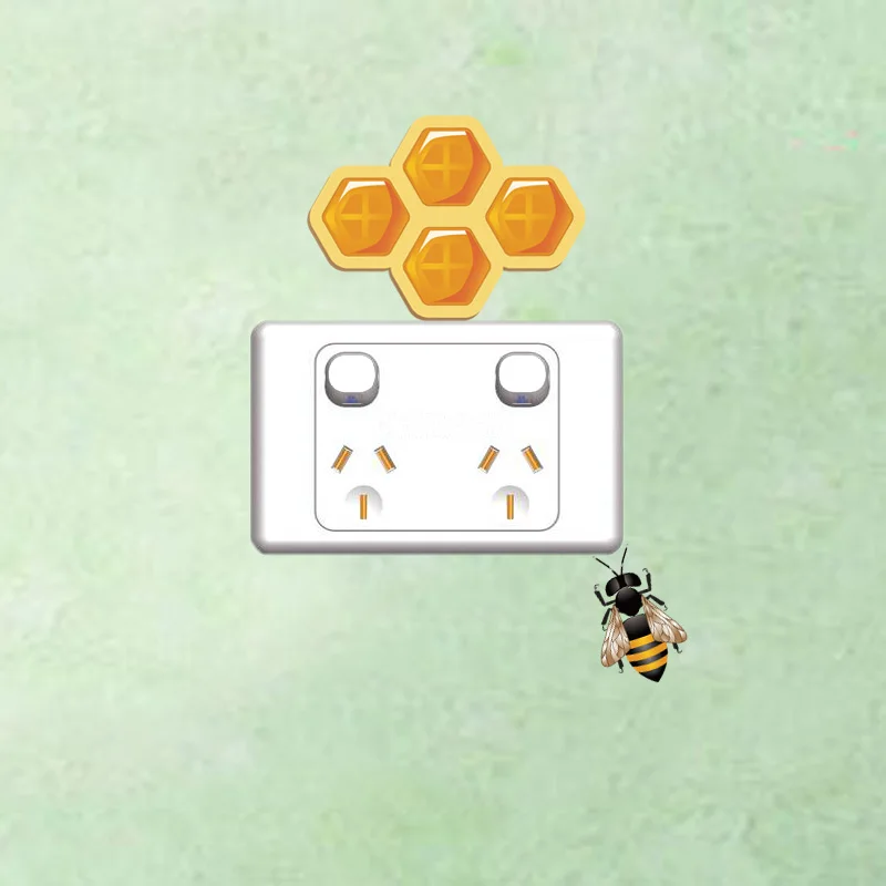 YOJA Wall Sticker PVC Family Decor Funny Bee Colour Switch Stickers 12ss0047 | Дом и сад