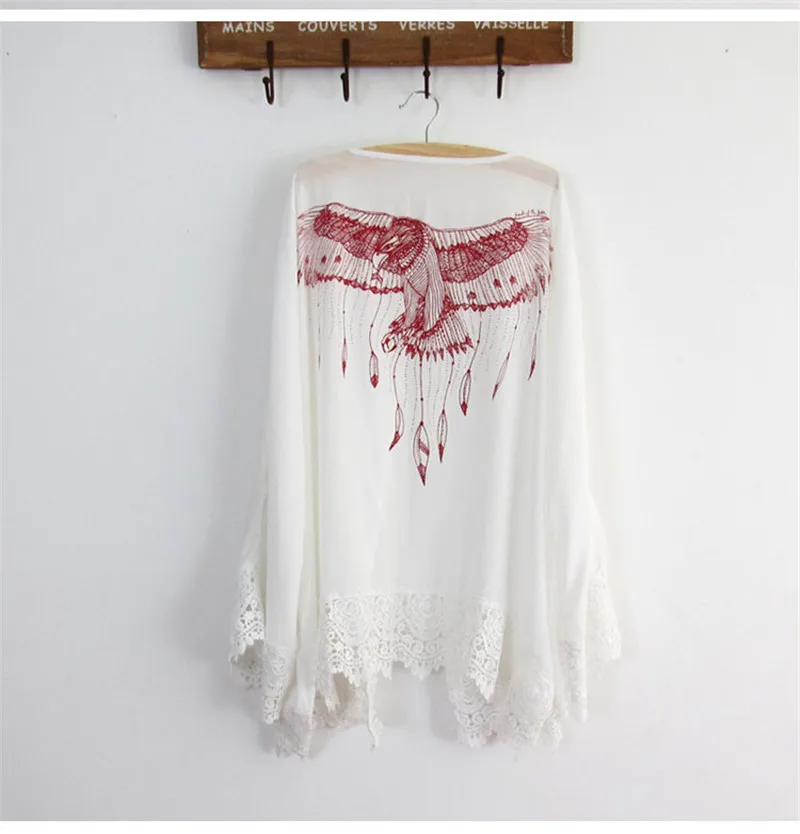 2018 летнее пляжное платье туника с принтом орла пикантная женская шифоновая