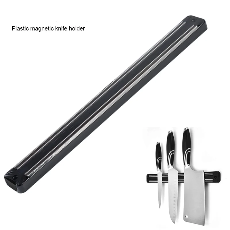 Magnetic knife holder wall-mounted black storage rack chef strip for metal knives bar block space saving tool | Дом и сад