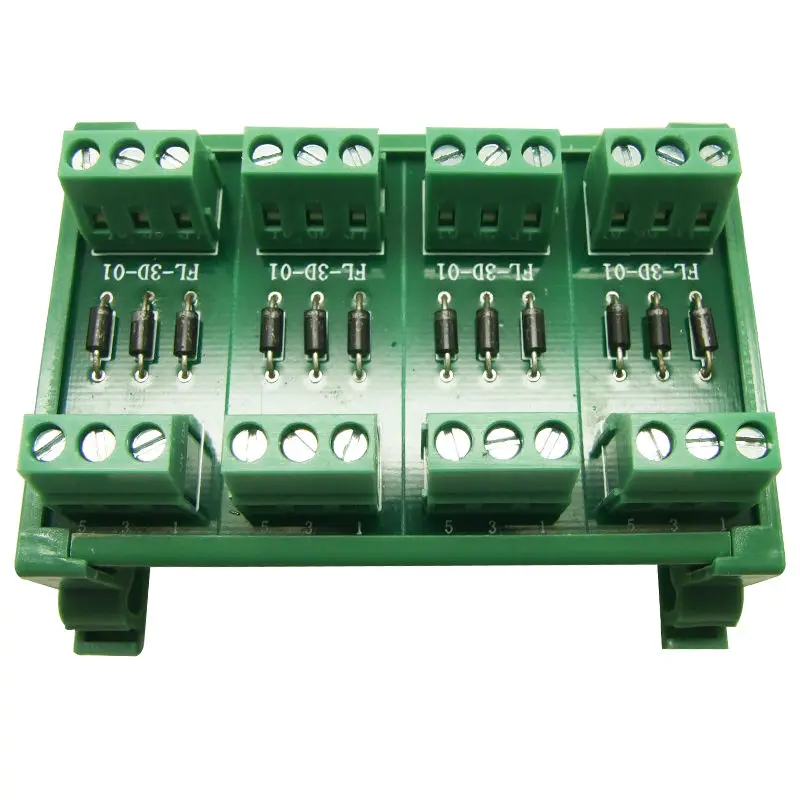 12 канальный диодный модуль с креплением на DIN рейку 1 А 1000 В общий анод сетевой 1N4007