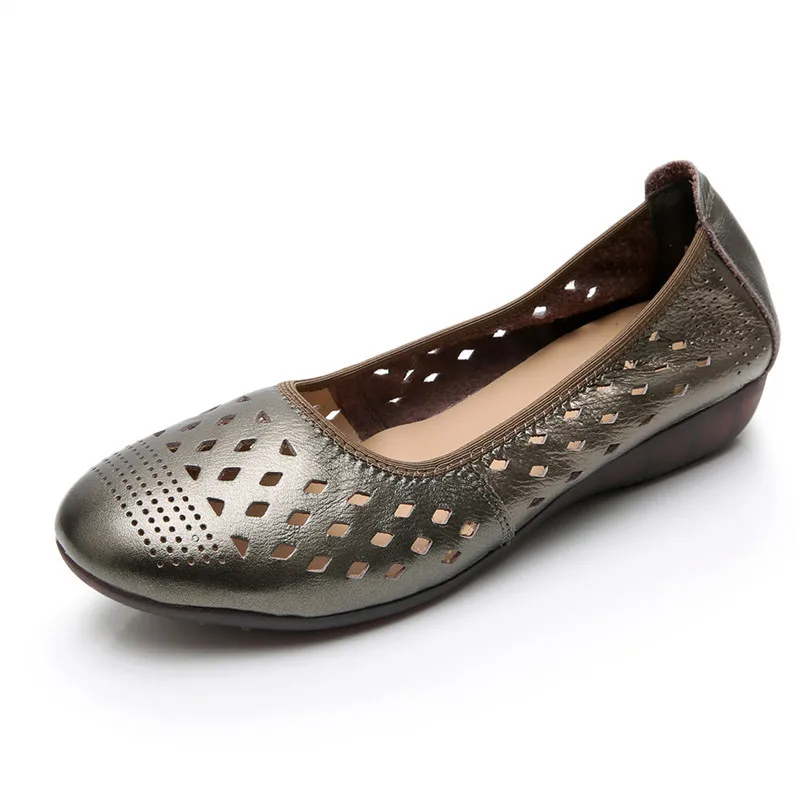 

Big Size 35 - 43 Summer Women Shoes Woman Genuine Leather Flat Sandals Casual Breathable Sandals Women Sandals