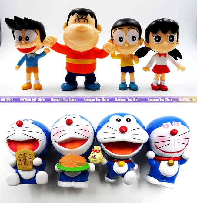 8 шт./лот 6 см ПВХ высококачественные японские аниме фигурки в наборе doraemon