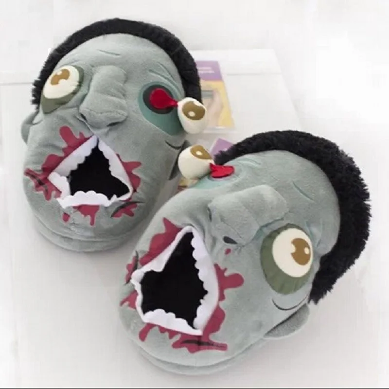 

Christmas gift Halloween Free Shipping Plush Zombie Slippers / Ravenous Zombie Warm Slippers Home Halloween funny shoes gift