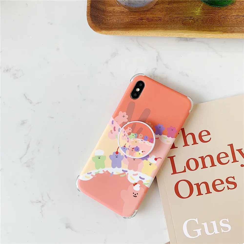 Корейский INS супер огонь милый карамельный Радужный медведь чехол для iPhone X XS MAX XR