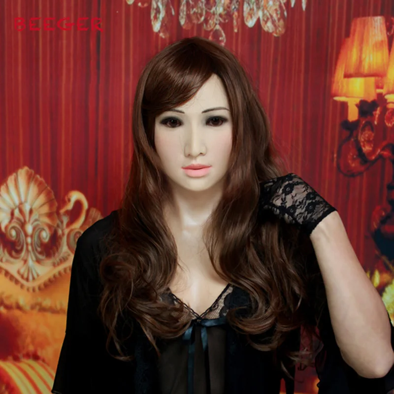

new SF-A3 costume mask silicone breast forms Virtual skin, you can see the beautiful head can breathe even chest dressing mask.