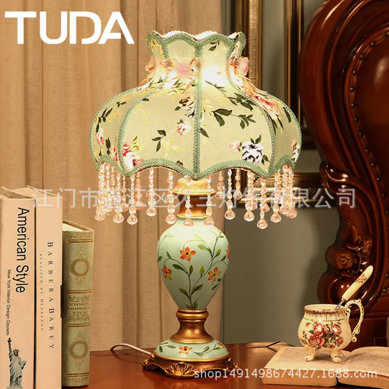 TUDA American Retro Palace Bedroom Table Lamp European Warm Creative Simple Study Living Room Remote Control Bed | Освещение