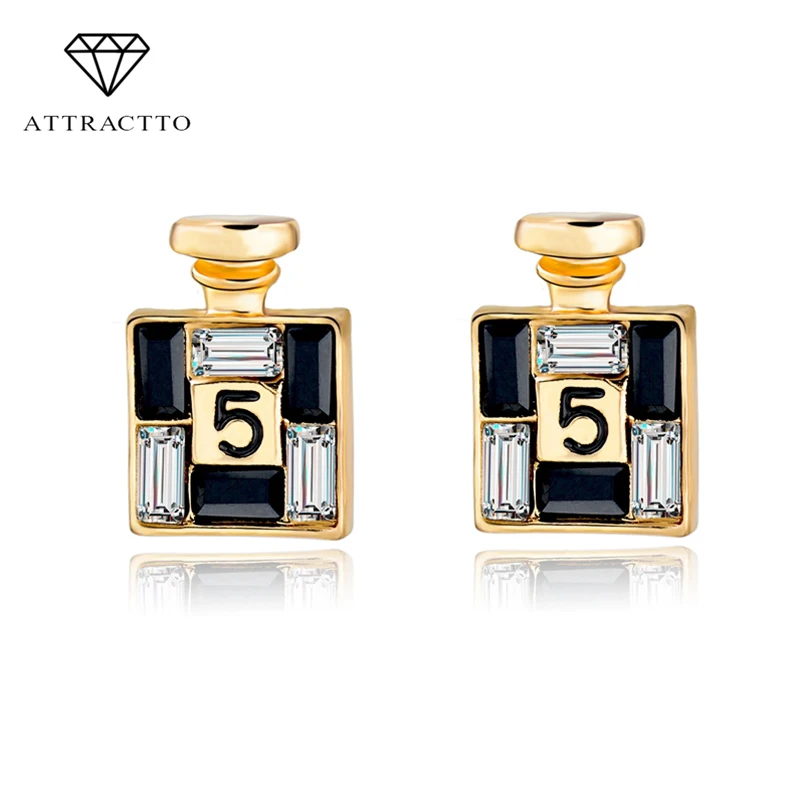 

ATTRACTTO 2018 New Brand Jewelry Crystal Earrings For Women Luxury Gold Stud Earring Fashion Party Brincos Bijoux SER150066