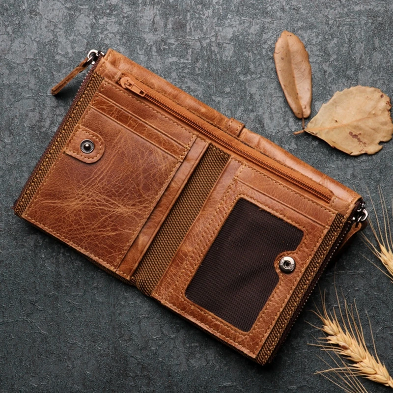 Топ 100% мужской бумажник DOYUTIG из натуральной коровьей кожи в европейском стиле