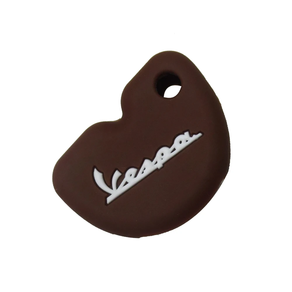 OkeyTech стильный силиконовый резиновый чехол для ключей Vespa Enrico Piaggio GTS300 LX150 fly 125 3vte Gts 200 ключ для мотоцикла - Название цвета: Brown White