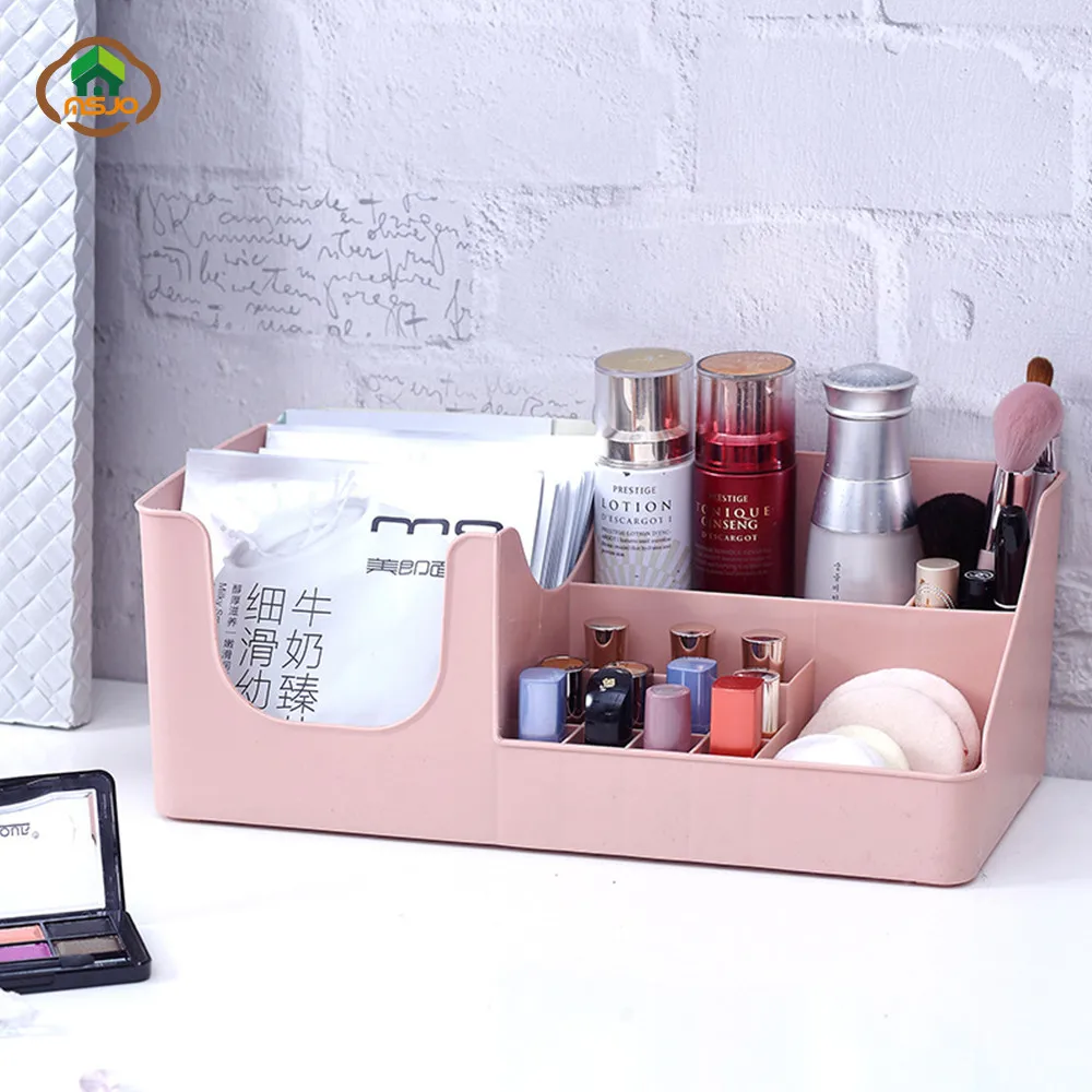

MSJO Makeup Organizer Storage Box Big Capacity Anti-slip Design for Women Facial Mask Cosmetices Organizador Desktop Storage Box