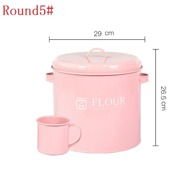 Round5 10 Jin рисовое ведро ПЭТ пищевой горшок уплотнение резервуар для хранения стальной дом влагостойкая крышка герметизация кухонная утварь многофункциональная - Цвет: Round5