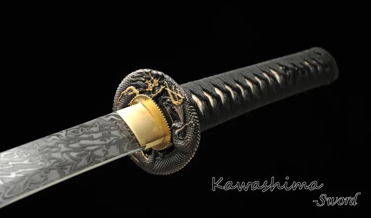 

Handmade Japanese Katana 440 Stainless Steel Craved Pattern Fantasy Nihonto Samurai Sword Full Tang Sharpness-Dragon Tsuba