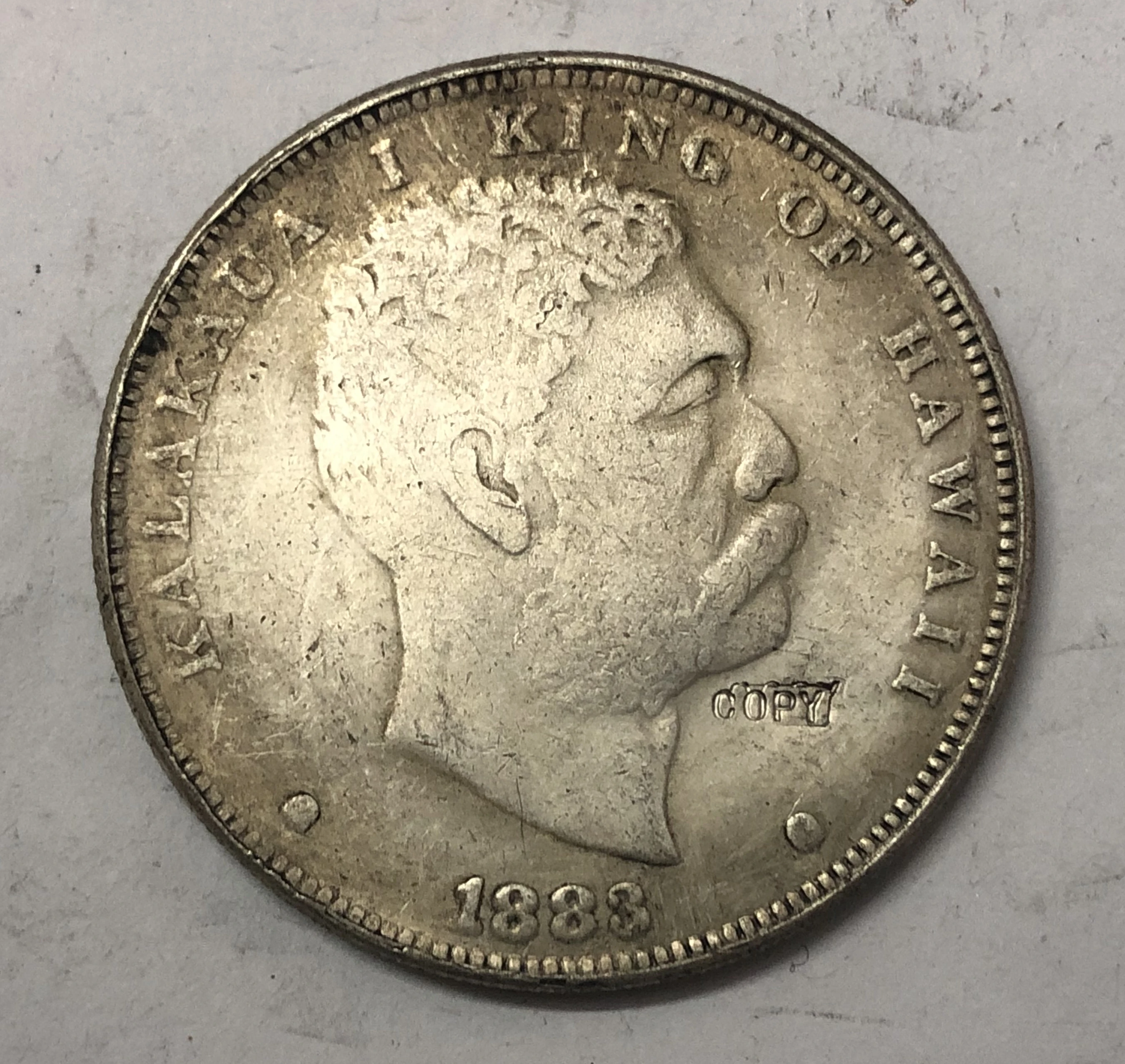 Точная копия Гавайская монета с серебряным покрытием, 1883 доллар