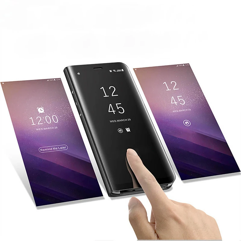 Alxun чехол для Samsung Galaxy S8 S9 Plus Note 9 зеркальный кожаный флип-чехол с подставкой умный 8