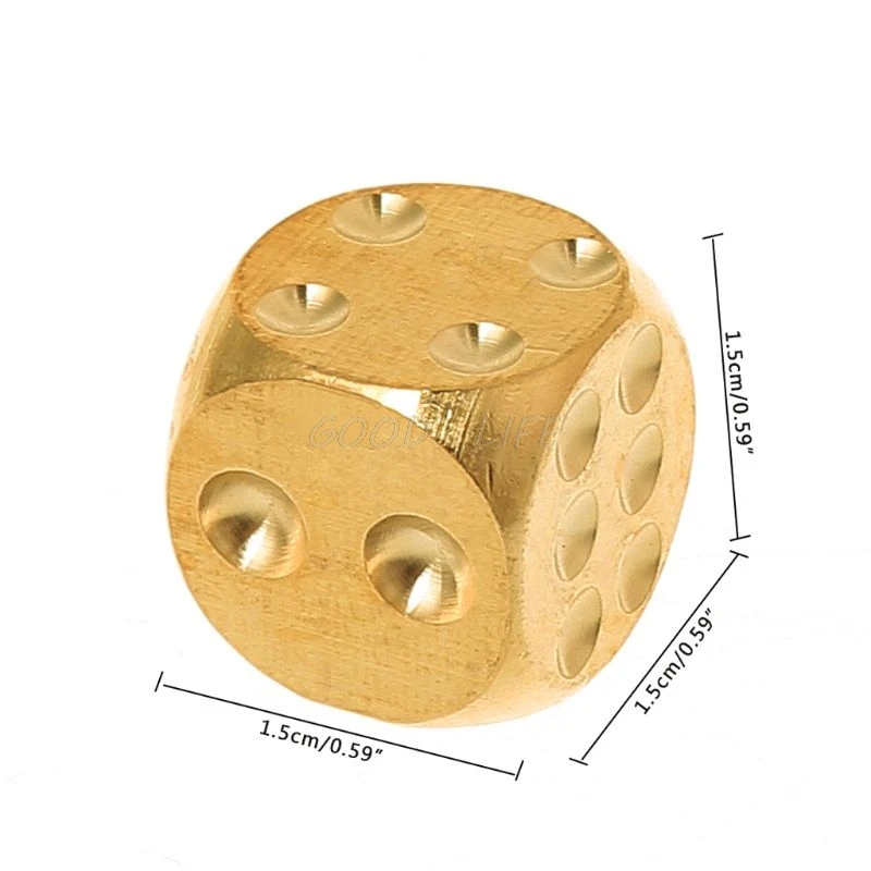 

Free shipping Brass Dices Solid Metal Polyhedral Club Bar Dice Playing Game Tool 15X15X15mm