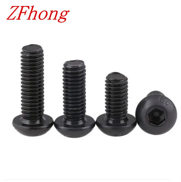 

1000pcs Grade 10.9 iso7380 M2*3/4/5/6/8/10/12/14/16/18/20 2mm Button Head Hex Socket Screws steel with black