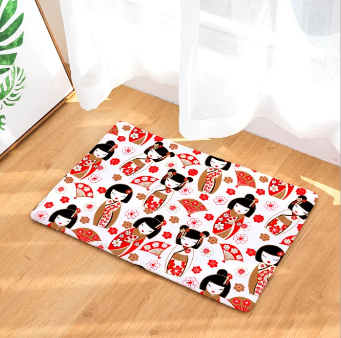 Japan Fuji Mountain Lucky Cat Doormat Bath Kitchen Carpet Decorative Anti-Slip Mat Room Car Floor Bar Rugs Door Home Decor Gift | Дом и сад