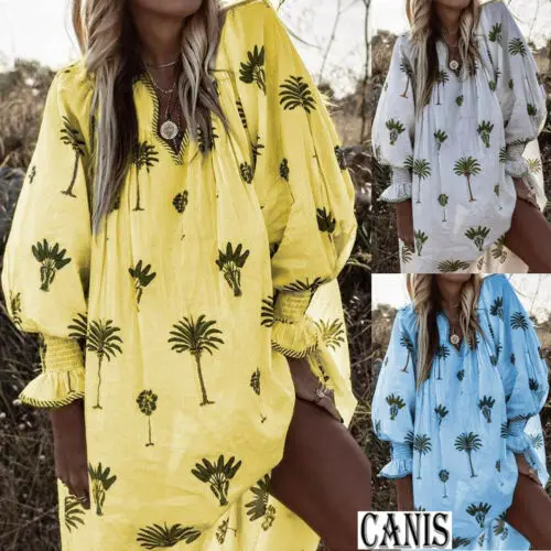 Новинка 2019 Женский Повседневный льняной кафтан в стиле бохо с V образным вырезом